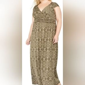 NY COLLECTION FLORAL maxi DRESS 1X